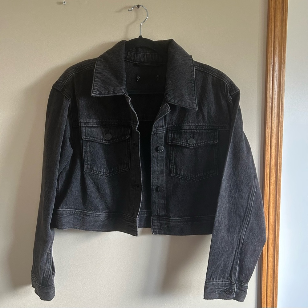 black denim cropped jacket